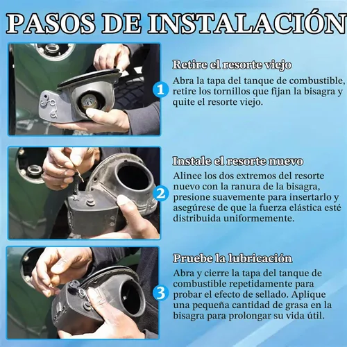 Vista 7 de Resortile de bolsillo para puerta de combustible de acero inoxidable para Toyota Tundra 2007-2020 77305-0C050 77305-0C060 Equipo de sistema
