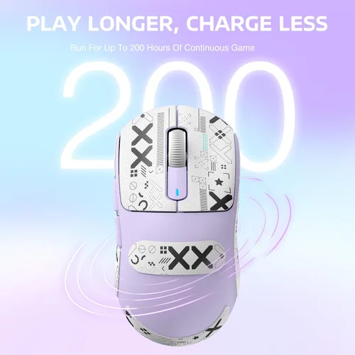 Vista 7 de ATTACK SHARK X3 - Mouse inalámbrico ligero para juegos con tres modos de 2.4G/USB-C con cable/Bluetooth, 26K DPI, sensor óptico PAW3395, interruptor
