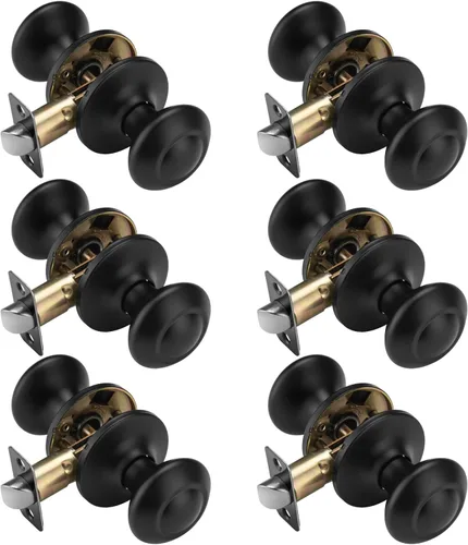 Vista 20 de Perillas de puerta de níquel cepillado interiores, manijas de puerta vintage sin bloqueo Perilla de acero inoxidable, perilla de puerta de paso