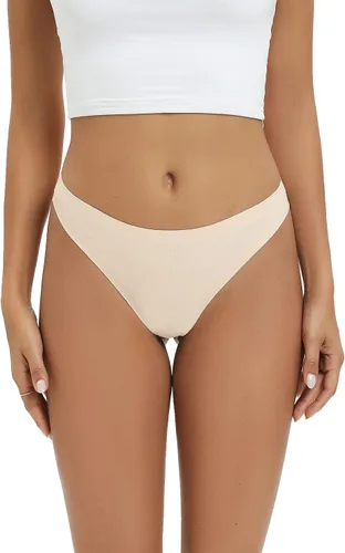Vista 2 de SweetSnow Paquete de 10 tangas sin costuras para mujer, ropa interior transpirable, conjunto de tanga que no se ve