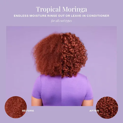 Vista 4 de The Mane Choice Tropical Moringa Sweet Oil & Honey Endless Moisture - Acondicionador para enjuagar o sin enjuague, desenreda, suaviza y nutre
