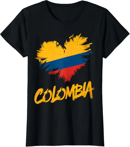Vista 39 de Camiseta con la bandera del corazón de Colombia