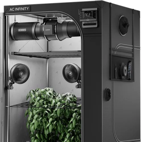 Vista 12 de AC Infinity Sistema de Cultivo AI Compacto 2x2, Kit de 1 Planta con Controlador AI de Autoaprendizaje, Flujo de Aire Dinámico y Control