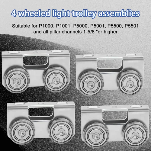 Vista 3 de P2750-EG - Conjunto de carro de 4 ruedas para uso con todos los canales de puntal P1000, P1001, P5000, P5001, P5500, P5500, P5501 o más alto