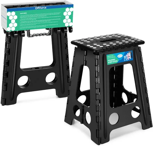 Vista 20 de Dyforce Taburete plegable de 9 pulgadas para niños y adultos, taburete de pie plegable y ligero para niños pequeños, cocina, baño, capacidad de 300