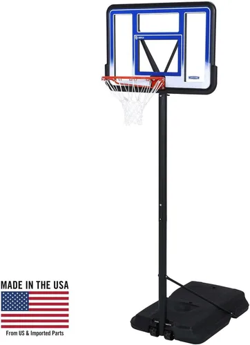 Vista 6 de Lifetime Aro de baloncesto portátil para exteriores, tablero trasero de 42 pulgadas, ajuste de altura telescópico de 7.5-10 pies