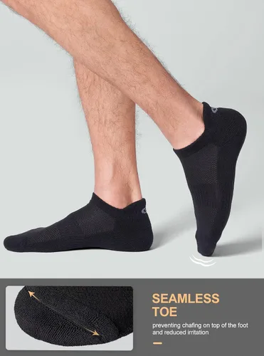 Vista 3 de CS CELERSPORT 6 pares de calcetines deportivos para correr al tobillo, calcetines deportivos de corte bajo para hombres y mujeres
