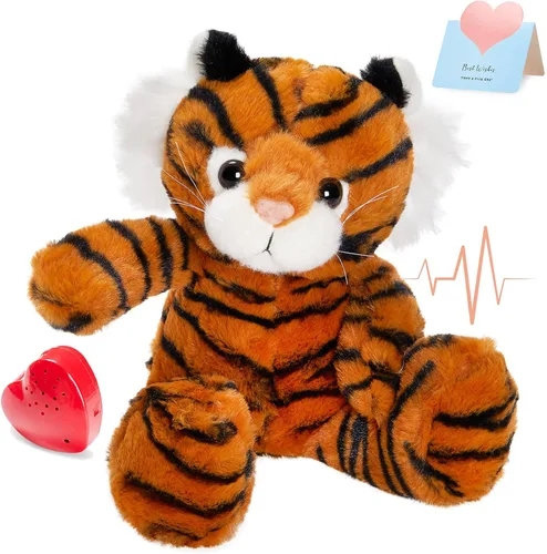 Vista 7 de Oso de peluche de 12 pulgadas con latido grabado, juguete de voz grabador de peluche, oso suave de peluche esponjoso, regalos de mensajes