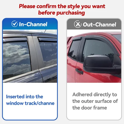 Vista 3 de Viseras de ventana para canal para Ford F250 F350 F450 F550 Super Duty de 1999-2016, despeje de viento para ventana lateral para 99-16 F-250 F-350