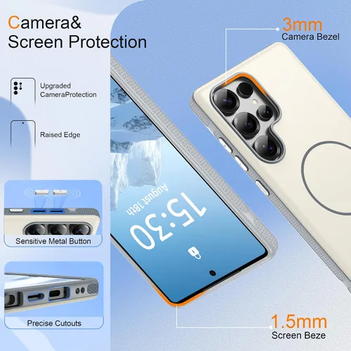 Vista 225 de Jshru Funda para Samsung Galaxy S26 Plus/Galaxy S25 Plus: para Galaxy S24 Plus [compatible con Magsafe] [2 protectores de pantalla HD] cubierta