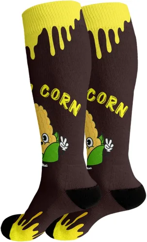 Vista 2 de devor Womens Knee Socks Christmas Tube for Women Sock Knee Sock Cute mmerry corn Sock