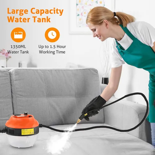 Vista 2 de WICHEMI Limpiador de vapor para limpieza de alta presión de 1800 W, limpiador de vapor de mano de alta temperatura para detalles de automóviles
