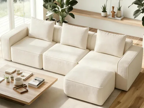 Vista 16 de Welzona Sofá modular de 132 pulgadas, sofá modular bloqueado, sofás con marco de madera para sala de estar, sofá en forma de U de 22 pulgadas