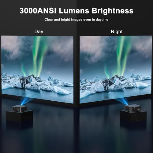 Vista 11 de HAPPRUN 3000 ANSI Lumens Outdoor Projector with Built-in Apps, Smart