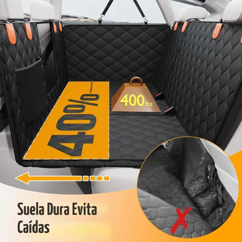 Vista 5 de PETICON - Extensor de asiento trasero convertible para perros, funda de asiento duro para perros
