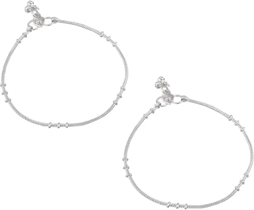 Vista 6 de Efulgenz Indian Jewelry Boho Anklets Barefoot Sandals Ankle Bracelet Payal Anklet Set, Multicolor