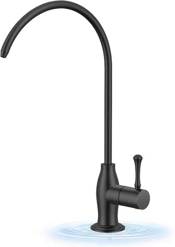 Vista 15 de WEWE Grifo de agua potable vintage, grifo de filtro de agua de cocina de acero inoxidable sin plomo para sistema de ósmosis inversa, grifo de Níquel