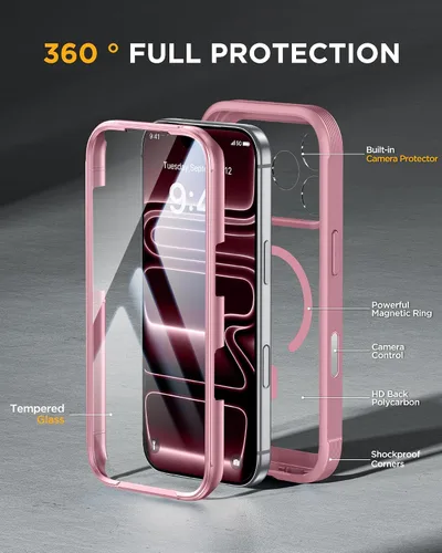 Vista 253 de Miracase Serie de vidrio para iPhone 11 de 6.1 pulgadas, funda protectora de cuerpo completo resistente mejorada con protector de pantalla de vidrio
