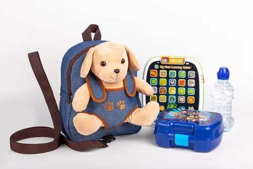 Vista 5 de Mochila de juguete para perros pequeños con correa para niños y niñas, de 2 a 5 años, con cachorro de peluche