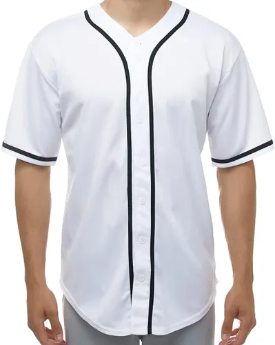 Vista 4 de JC DISTRO Camiseta de béisbol de manga corta con botones para hombre