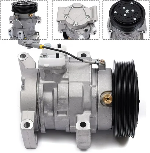 Vista 2 de Compresor de CA A/C con embrague para motores Toyota Hilux 2.5L 3.0L 2004-2015 472608020, 88320-0K380, 88320-0K100, 447280-0580, 447260-8040, 44711