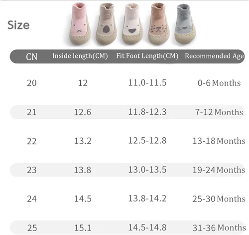 Vista 7 de Calcetines para bebés recién nacidos, zapatos de dibujos animados para el suelo, suela de goma suave, transpirable, para interiores y niñas