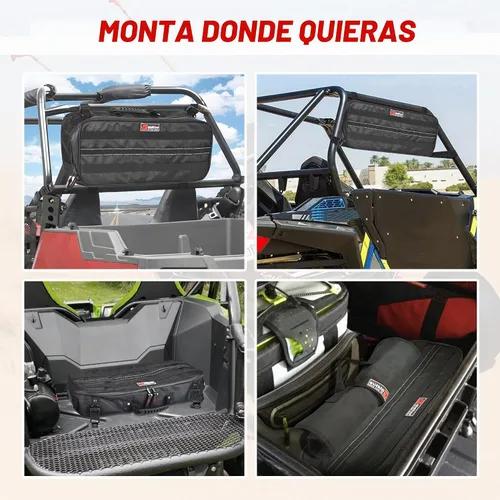 Vista 5 de Bolsa organizadora de herramientas de gran capacidad de 20 pulgadas con tira reflectante compatible con UTV, ATV, Polaris Can am Accesorios