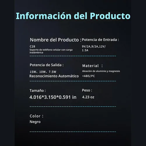 Vista 13 de Soporte para teléfono de automóvil de 15 W, soporte de cargador Negro