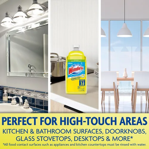 Vista 5 de Windex - Botella de repuesto para limpiador desinfectante multiusos en aerosol, fabricada con 100 % plástico reciclado, aerosol para limpieza