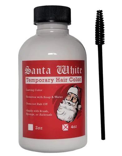 Vista 3 de Santa White - Tinte líquido temporal para el cabello con cepillo, color instantáneo de Papá Noel para cabello y barba, a prueba de sudor, de larga
