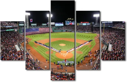 Vista 26 de Arte para pared, lienzo para estadio deportivo, arte para pared, diseño de campo de Wrigley en Chicago, pinturas de Chicago, impresiones sobre