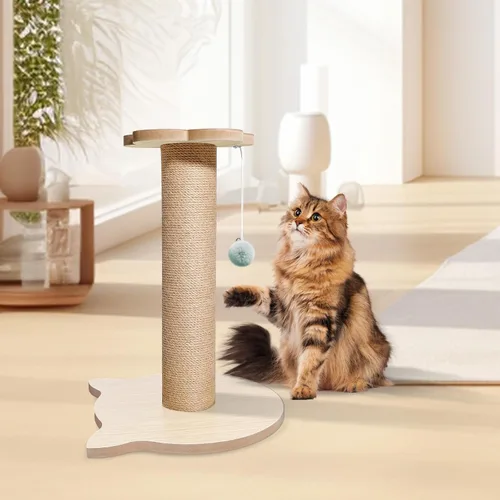 Vista 7 de Árbol para gatos de 18 pulgadas de alto para gatitos, poste rascador de yute con bola colgante para gatitos y gatos adultos, torre pequeña