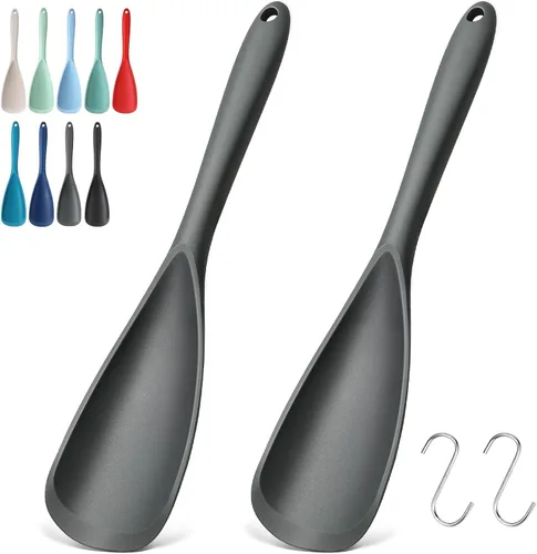 Vista 29 de Paquete de 2 espátulas de silicona para utensilios de cocina antiadherentes 2 paquete caqui