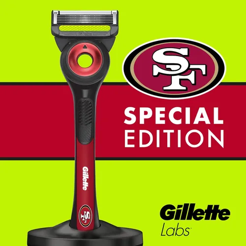 Vista 7 de Gillette Labs Special NFL 49ers Edition Shaving Razor for Men - 1 Handle, 1 Razor Blade Refill, Perfect for Game Day Grooming, GilletteLabs with