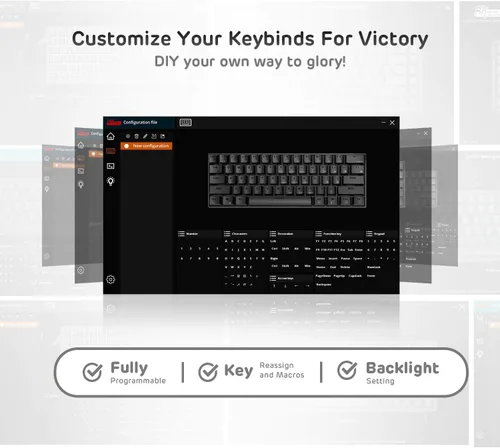 Vista 5 de Royal Kludge RK61 teclado con cableinalámbrico de 61 teclas, Bluetooth 3.0, multidispositivo amarillo con ledes amarillas, teclado