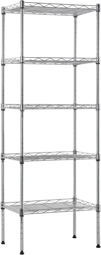 Vista 12 de BestOffice Estantes de almacenamiento de 5 estantes, estantería ajustable, estantes de metal, 11.6 pulgadas de profundidad x 21.5 pulgadas de ancho
