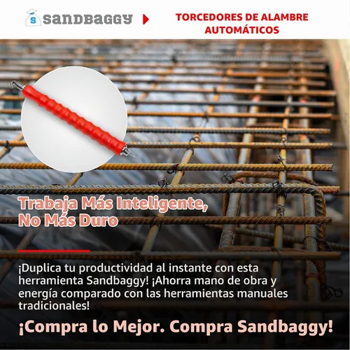 Vista 2 de Sandbaggy Herramienta automática de tornado de alambre de barras de refuerzo Lazos barras de refuerzo 2 veces más rápido que la herramienta manual