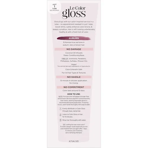 Vista 3 de L'Oréal Paris Le Color One Step - Brillo tonificante para el cabello, color caoba, 4 onzas