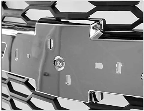 Vista 3 de Parachoques delantero de malla superior del capó, carcasa cromada/negra compatible con Chevy Suburban/Tahoe LS LT 2015-2020