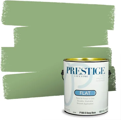 Vista 164 de PRESTIGE Pintura exterior e imprimación en uno, aloe, plano, 1 galón