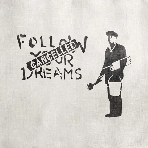 Vista 4 de Plantilla de Banksy cancelada Follow Your Dreams - Banksy, plantillas de graffiti, Banksy Follow Dreams, Banksy Art, Follow Dreams Cancelar