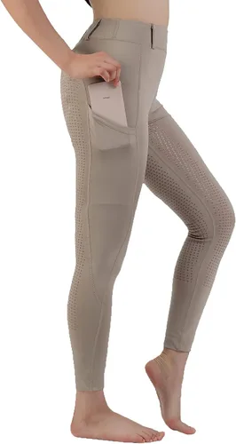 Vista 2 de Mallas de equitación para mujer pantalones de entrenamiento con agarre de silicona