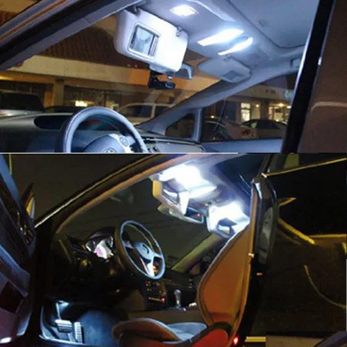 Vista 8 de YM E-Bright - Pack de 6 luces LED de color blanco frío 5050 9SMD para auto, luz interior de lectura DC 12V con adaptadores T10/BA9S/Festoon