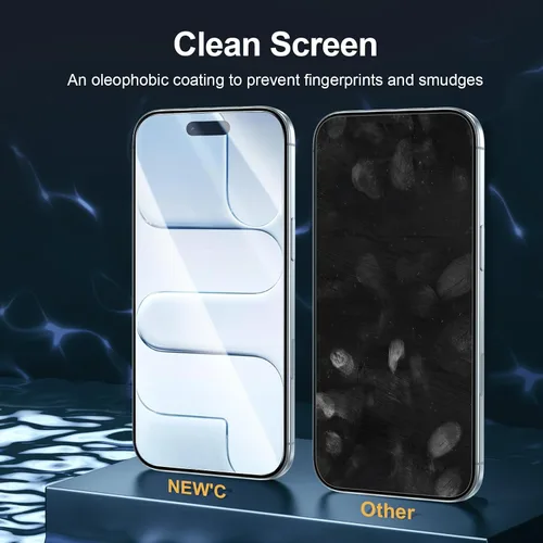 Vista 116 de NEW'C Paquete de 3 protectores de pantalla de privacidad para iPhone Air/iPhone 17 Air (6.5 pulgadas), película de vidrio templado antiespía