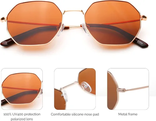 Vista 6 de JOORTI Gafas de sol polarizadas para mujeres y hombres protección UV