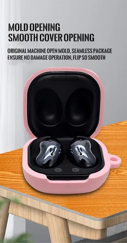 Vista 3 de Funda de silicona 3D con audífonos de frutas compatible con Samsung Galaxy Buds Live (2020), con bonitos accesorios para niños, adolescentes, niñas