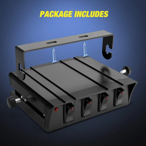 Vista 7 de Nilight Caja de Interruptores Basculantes de 4 Posiciones Panel de Conmutación SPST 12V 24V 20A 40Amp Máx para Automóviles Coches Vehículos Barcos