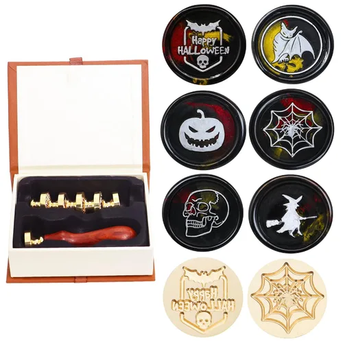 Vista 10 de SWANGSA Kit de sellos de cera botánica, 6 cabezales de sello y 1 mango de Serie Botánica
