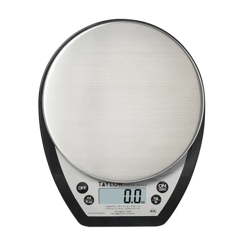 Vista 4 de Taylor Báscula digital compacta 1020NFS, báscula multifuncional para medir el peso y control de porciones, función de tara, NSF, plataforma de acero