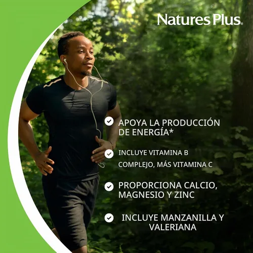 Vista 4 de NaturesPlus Complejo Mega-Stress - 60 tabletas de liberación sostenida - Complejo B, suplemento de vitamina C con manzanilla y hierbas para una